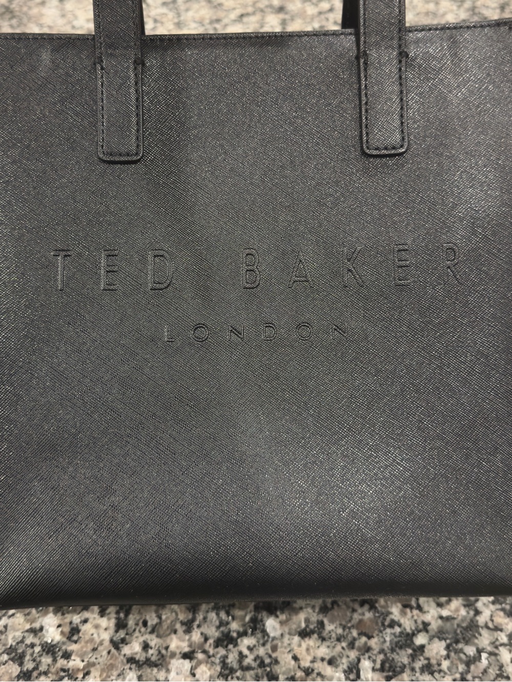 Ted Baker Black Textured Leather Tote Bag